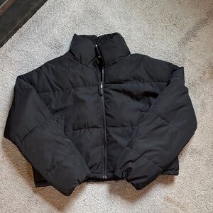 H&M Divided Black Cropped Puffer Jacket